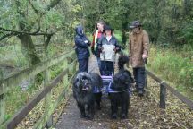 Winnie and Tally in the rain