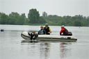 picture of first steward entering the water from the boat
